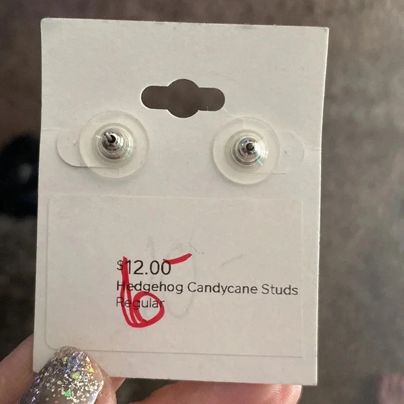 lady lulu hedgehog candy cane studs 🐼🐼🐼 - Picture 2 of 2